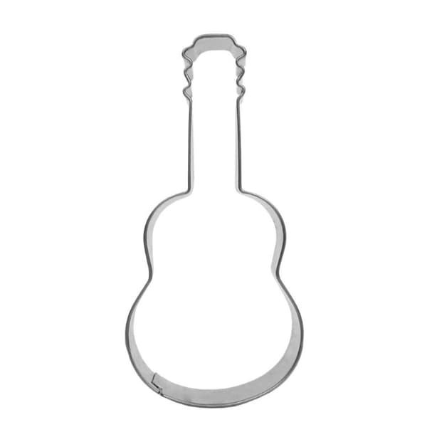 Pakke med 5 gitarformede kakeformer i rustfritt stål