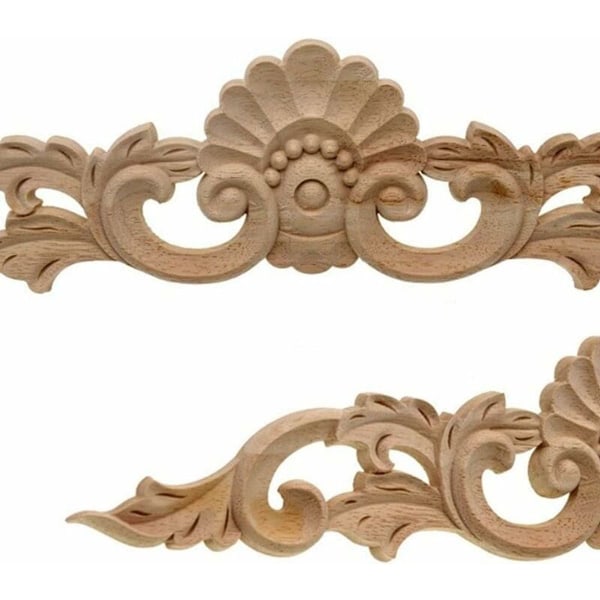 Dekorativ trelist, 4 stk, dekorativ treapplikasjon, treskulptur, dekorasjon