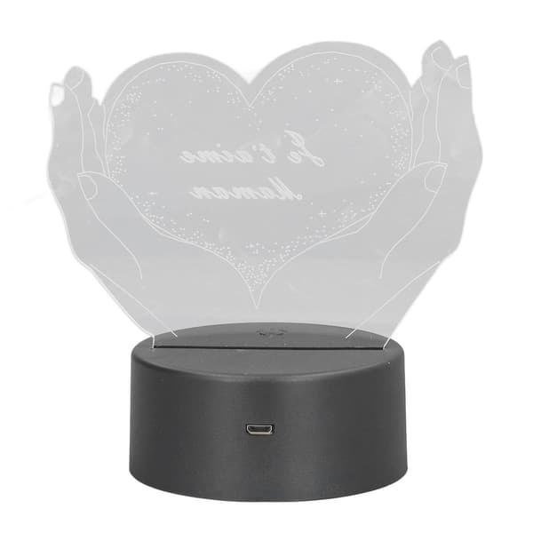 3D bordlampe hånd og hjerteform LED nattelys 7 farver KLB
