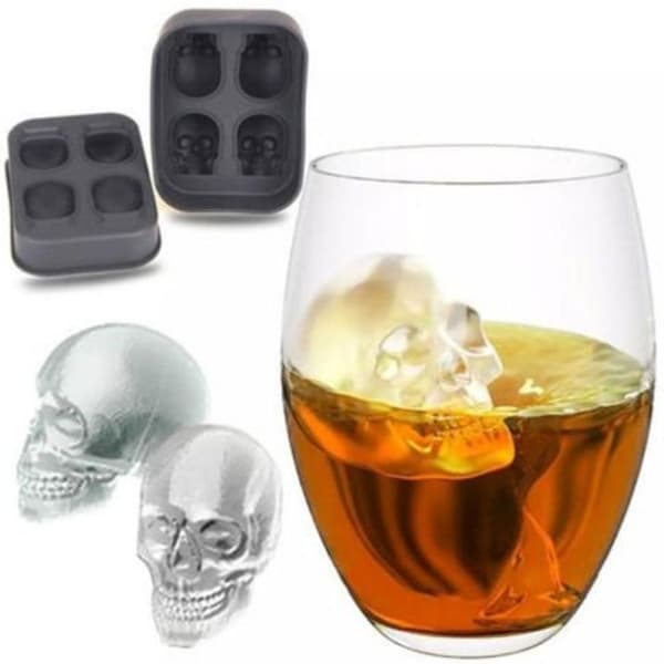 2017 Dödskalle Isbitbricka Halloween Present 4 Håls Isbitbricka
