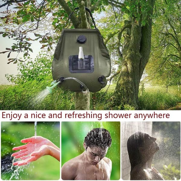 Solardusjpose 20L Solvarme Campingdusjpose med Avtakbar KLB