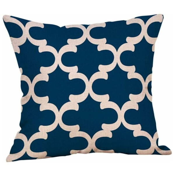Set med 6 geometriske putetrekk 45 x 45 cm, Art Deco lin kasteputetrekk for utemøbler hage stue sofa bondehusdekor KLB