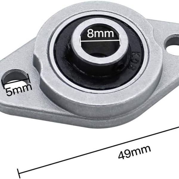 Förpackning med 6 kullagerblock 8 mm diameter zinklegering rombisk KLB
