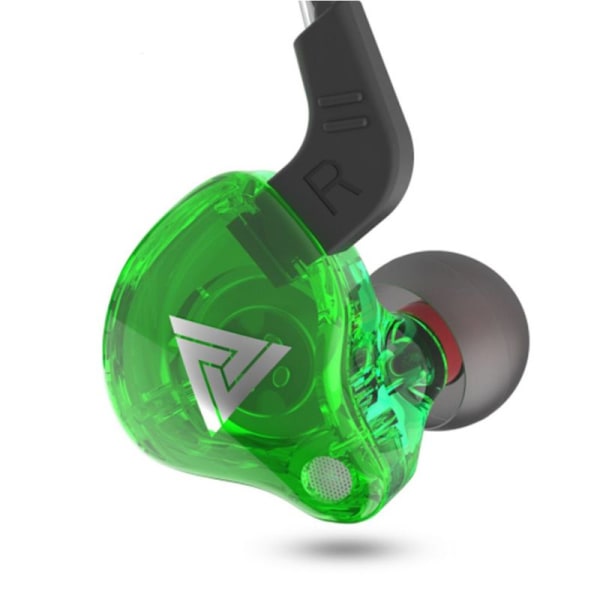 In-ear hodetelefoner, stereo hodetelefoner med mikrofonstøy grønn