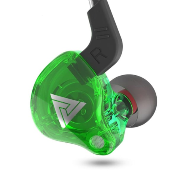 In-ear-hörlurar, stereo-hörlurar med mikrofonbrus grönt