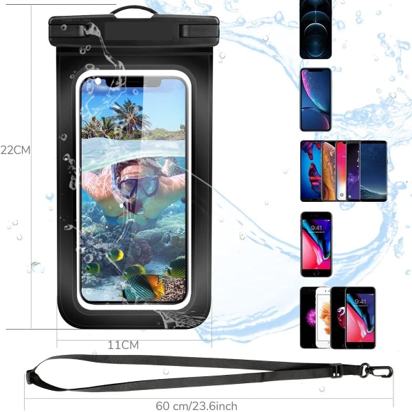 waterproof mobile phone case underwater waterproof - 2 pieces 7 inch double