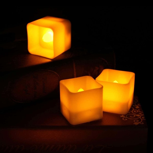 12 Fladdrande flamlösa LED-ljus - Varmvitt - Halloween-julprydnader (S)
