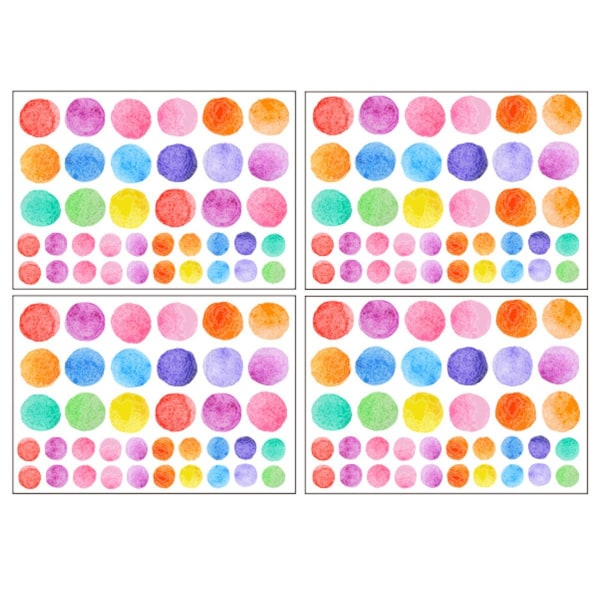 Färgglada Dot Sticker Akvarell Polka Dot Wall Stickers för barnrum Multicolor KLB