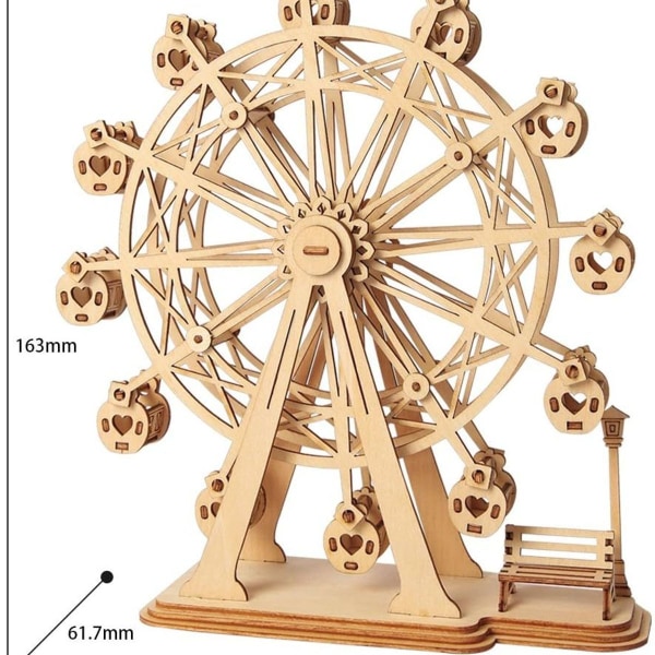 Konstruksjonssett Pariserhjul 3D trekonstruksjonssett for selvmontering leketøysgave til barn, KLB