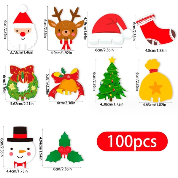 100 st juldekorationer för vinglas, julklappar
