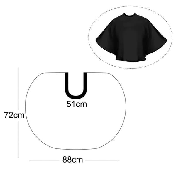 Makeup Cape, Beauty Salon Shorty Smock til Kunder, Salon Sort