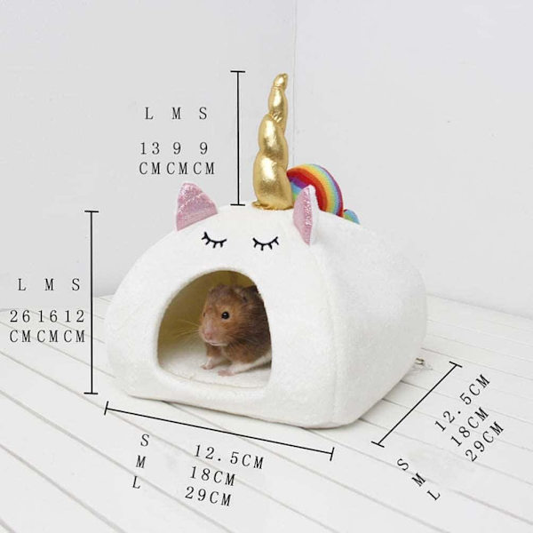 (Vit, Storlek L) Hamsterhus Varm Vinterbo Rest Guinea Pig Bedårande Enhörning Husdjur Sova Bur