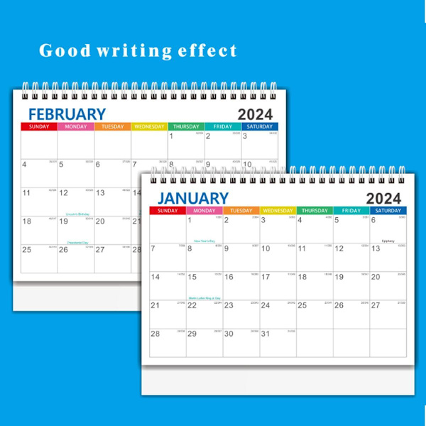 2024 Skrivebords Kalender - Stående Flip Skrivebords Kalender 2024, Januar 2024-December Style3 KLB