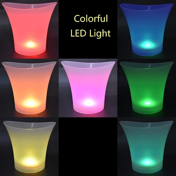 LED-isbehållare, 5L stor flaskkyl - champagnekylare - vinkylare -