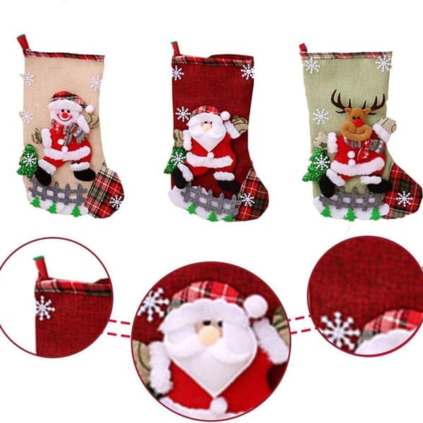 4-pack julstrumpor, julklappspåse, tomtestövlar KLB