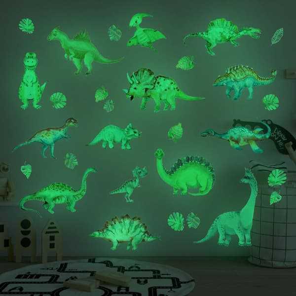 Luminous Dinosaur Wall Sticker för Barn, Dinosaur Wall Sticker för Barn KLB