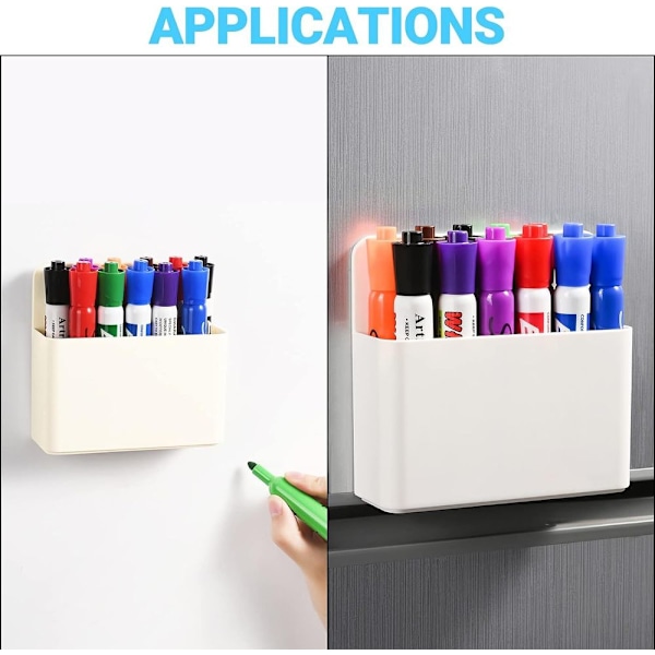 Magnetisk markörhållare för whiteboard / kylskåp / 1 styck vit