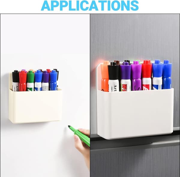 Magnetisk markørholder til whiteboard / køleskab / 1 stk. hvid