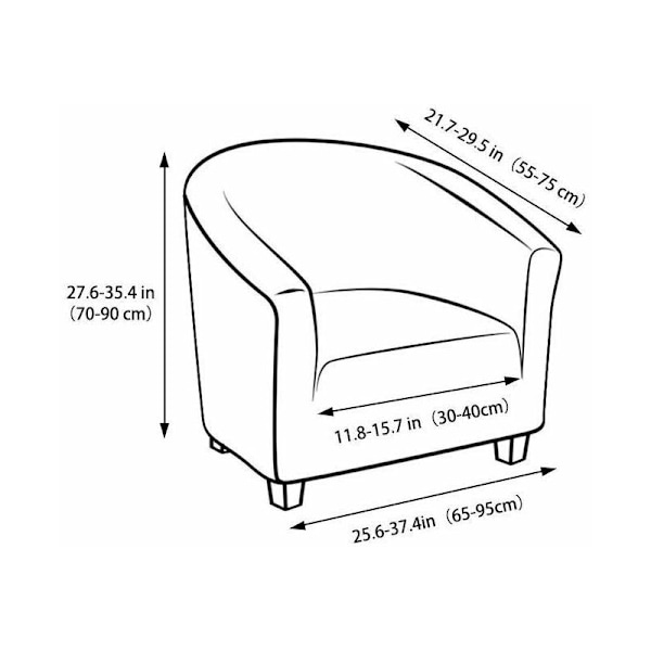 Tubstol Överdrag Stretch Jacquard Möbelöverdrag/Maskintvättbar Avtagbar Fåtölj Skydd Överdrag (Grön) KLB