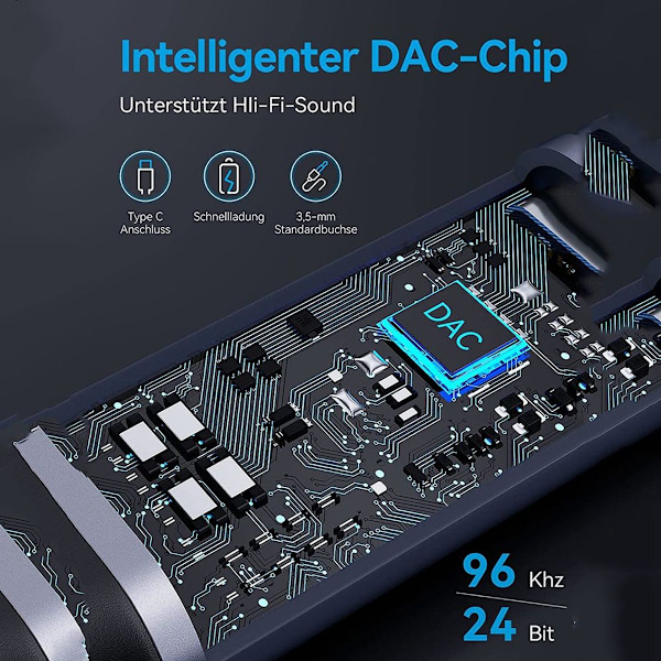 USB C til 3,5 mm jacks hovedtelefonadapter og oplader - 2 hovedtelefoner