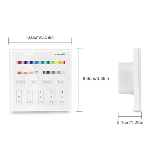 Milight 2.4G trådløs 4-soners RGB + CCT Smart Panel LED KLB