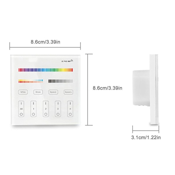 Milight 2.4G trådlös 4-zons RGB + CCT Smart Panel LED KLB