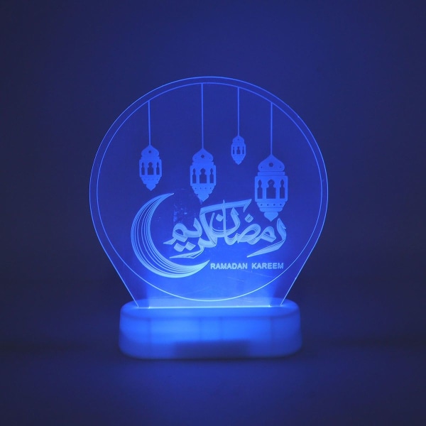 Eid Mubarak nattlys Ramadan RGB LED 3D Base Muslim KLB