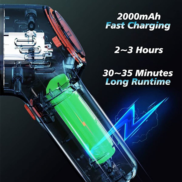 Johdoton kädessä pidettävä pölynimuri 120W 8000Pa Tehokas auton pölynimuri 2200mAh