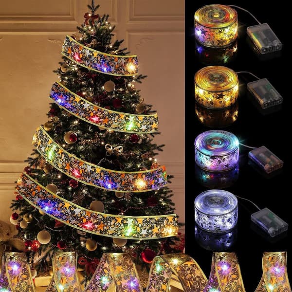 4 stk 5 meter julebåndslys Batteridrevne fe 50 LED-lys