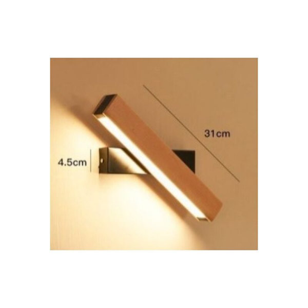 360° drejelig LED væglampe - 31x4x4,5CM - 4W Varm Hvid - Til soveværelse, stue, gang, trappe, hotel KLB