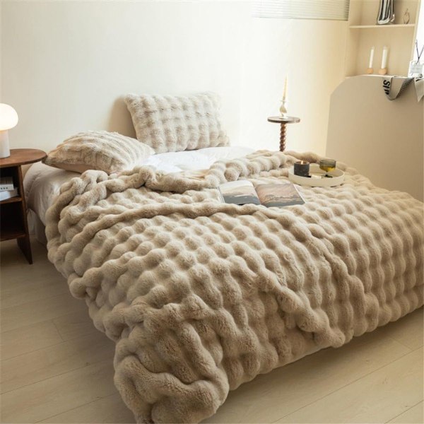 Lett termisk polyester tykt teppe, mykt, queen size