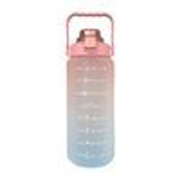 2000ml Rosa Vattenflaska Läckagesäker med Sugrör Fitness Drickflaska
