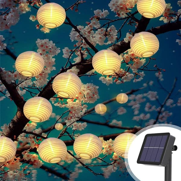 Utendørs solcellelyskjede, 8 moduser 40 LED utendørs solcellelykt vanntett KLB