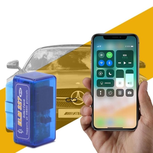 Mini ELM327 V2.1 OBD2 II Bluetooth Diagnostisk Bilskanner