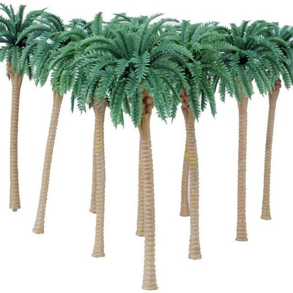 Modell kokosnöt palm landskap modell träd, plast kokosnöt palmträd KLB
