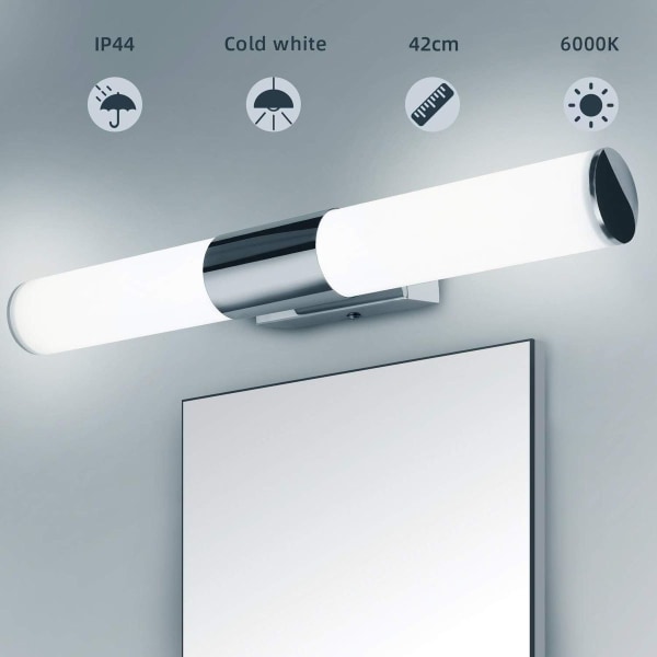 Badrumsspegellampa 42cm-12W 1000Lumen LED-vägglampa, IP44 vattentät KLB