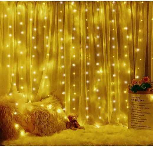 LED-lyskæde, lysgardin 300 LED USB varm hvid