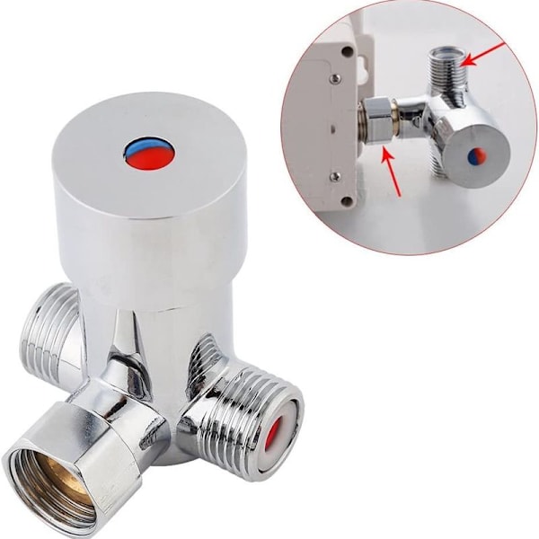 3-vejs ventil Solid messing 3/8\"-12/17 T-adapter aflederventil til toilet, Ve