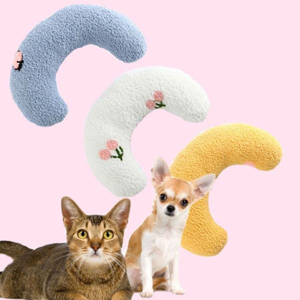 Liten katt kudde husdjur lugnande leksak blå KLB
