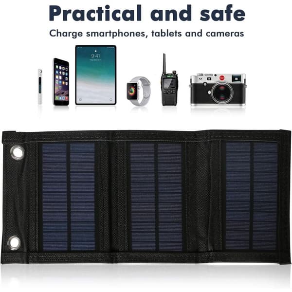 8W Foldable Solar Charger Outdoor Vanntett Solcellepanel Polysilicon Solcellepanel med 5V USB-porter for iPhone iPad Samsung Galaxy ect KLB
