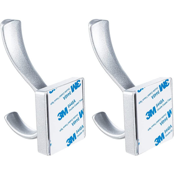 Klistremerke Håndklekroker 2 Pakke Aluminium Veggmontert Skap Kroker for Håndklær,Kåper,Hatter,Baderoms Dør(Gull)