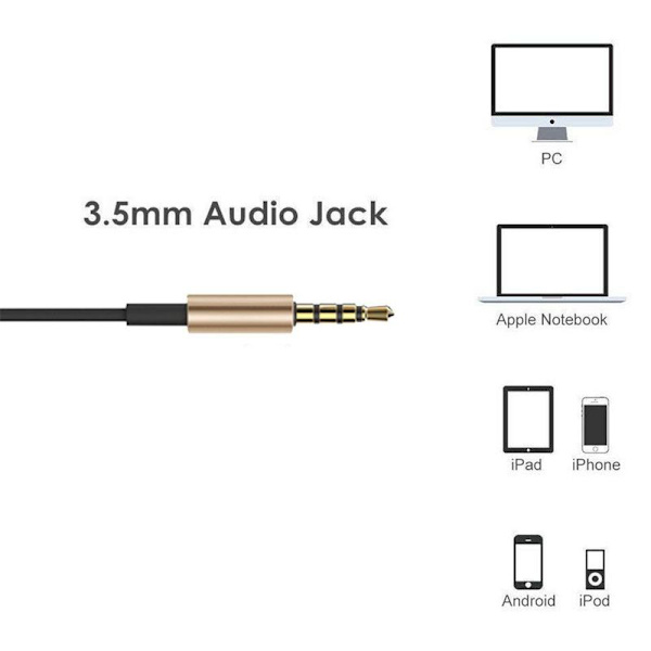In-ear-hovedtelefoner, støjisolerende øretelefoner, guld