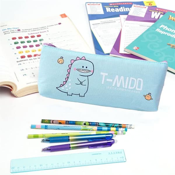 Pencil Case Stor Kapacitet Lynlås Pencil Case Blå KLB