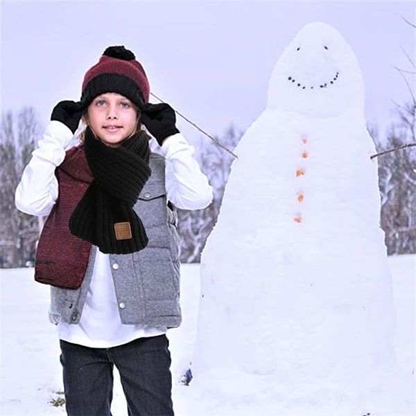 Vinter babyscarf höst vinter ull halsduk svart