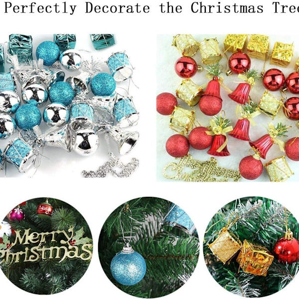 Julgranskulor set, plast julgranskulor julgransdekorationer plast KLB