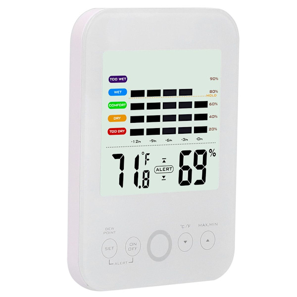 Touch Screen Termohygrometer Elektronisk Digital Vægmonteret KLB
