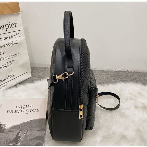 Dam läder dagryggsäck liten elegant ryggsäck fashion casual ryggsäck