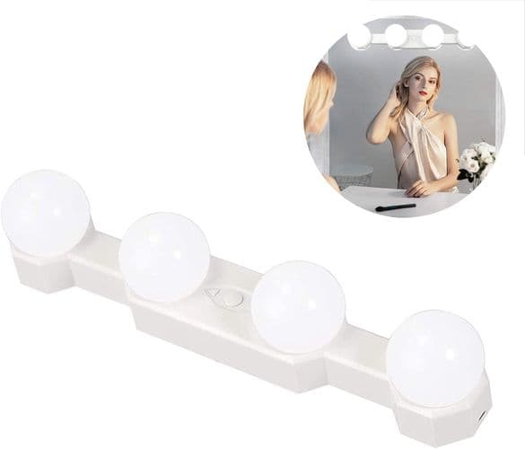 Sminkebelysning med justerbar lysstyrke, USB/batteri