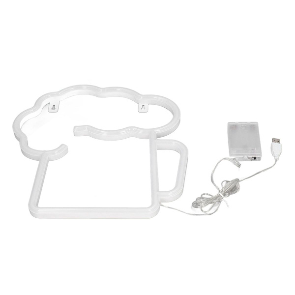Neonölsskyltar, gula, vita, batteridrivna, USB-drivna, IP45 KLB