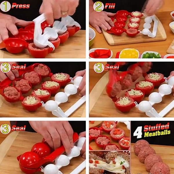 Ruiting Fishballs Meatballs Maker Hemlagad rembourré Machine à balls de